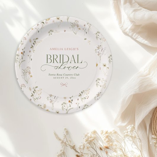 Whimsical Fairytale Garden & Bows Vrijgezellenfees Papieren Bordje