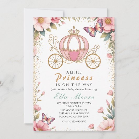Whimsical Fairytale Princess Baby Shower Kaart (Voorkant)