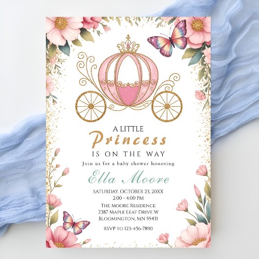 Whimsical Fairytale Princess Baby Shower Kaart