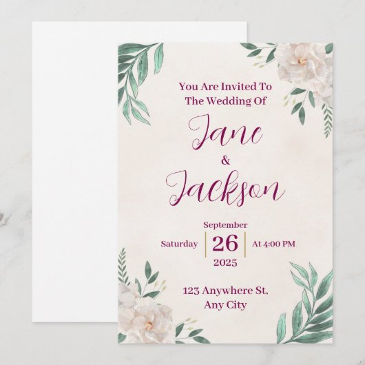 Whimsical Fall Huwelijksuitnodigingen Feestdagenkaart (Voorkant / Achterkant)