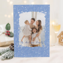 Whimsical Familie Foto Kerstvakantie Kaart