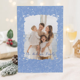 Whimsical Familie Foto Kerstvakantie Kaart
