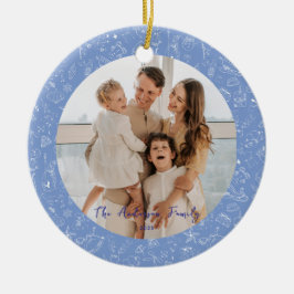 Whimsical Familie Foto Kerstvakantie Keramisch Ornament