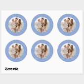 Whimsical Familie Foto Kerstvakantie Ronde Sticker (Vel)