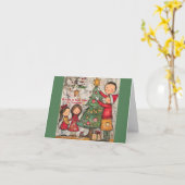 Whimsical familie kerst Kaart (Gele Bloem)
