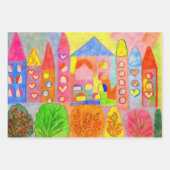 ​Whimsical Family Art Wrapping Paper Set  (Voorkant 3)