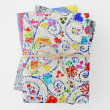 ​Whimsical Family Art Wrapping Paper Set 