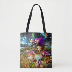 Whimsical Family Beach Canvas tas met champignons