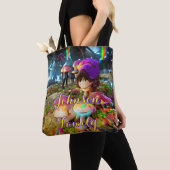 Whimsical Family Beach Canvas tas met champignons (Dichtbij)