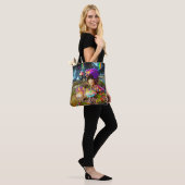 Whimsical Family Beach Canvas tas met champignons (Op model)