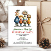 Whimsical Family Cartoon Modern Christmas Card Kaart