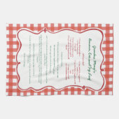 Whimsical Family Recipe Red Gingham  Theedoek (Horizontaal)