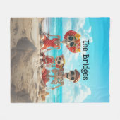 Whimsical Family Skeleton Familie van 3 op het str Fleece Deken (Voorkant (Horizontaal))