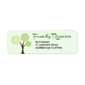 Whimsical Family Tree Gezinsreünie Terug Etiket (Voorkant)