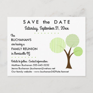 Whimsical Family Tree Reunion Save the Date Aankondigingskaart