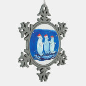 Whimsical Fancy Beluga Whales - kerstboom Tin Sneeuwvlok Ornament (Links)