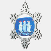 Whimsical Fancy Beluga Whales - kerstboom Tin Sneeuwvlok Ornament (Rechts)