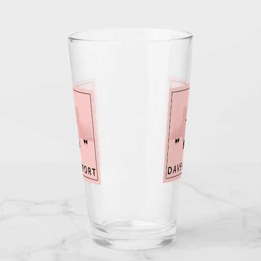 Whimsical & Fancy Pink Cute Boerderij Animal Glas (Links)