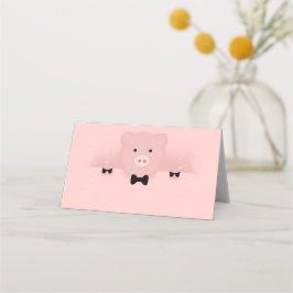 Whimsical & Fancy Pink Cute Boerderij Animal Plaatskaartje