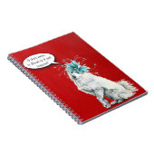 Whimsical Fancy White Dog Notitieboek (Rechterzijde)