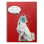 Whimsical Fancy White Dog Notitieboek (Voorkant)
