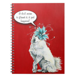 Whimsical Fancy White Dog Notitieboek