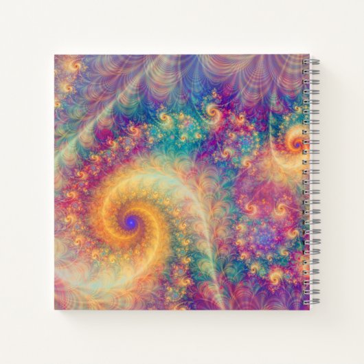 Whimsical Fantasy Abstract Fractal Vortex Art Notitieboek (Achterkant)