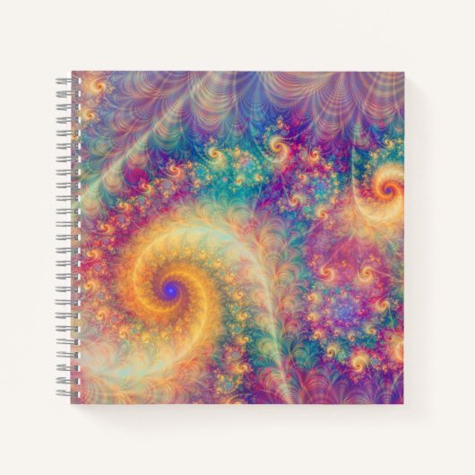 Whimsical Fantasy Abstract Fractal Vortex Art Notitieboek (Voorkant)