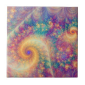 Whimsical Fantasy Abstract Fractal Vortex Art Tegeltje (Voorkant)