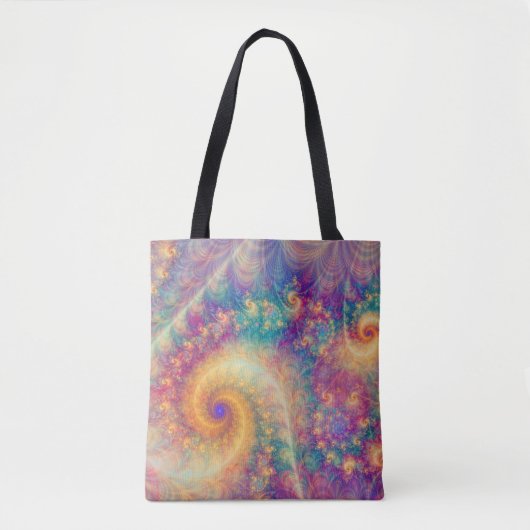 Whimsical Fantasy Abstract Fractal Vortex Art Tote Bag (Voorkant)