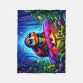 Whimsical Fantasy bug neon droomachtige natuur Fleece Deken (Voorkant)