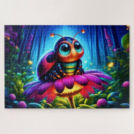Whimsical Fantasy bug neon droomachtige natuur Legpuzzel