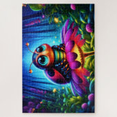 Whimsical Fantasy bug neon droomachtige natuur Legpuzzel (Verticaal)