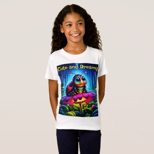 Whimsical Fantasy bug neon droomachtige natuur T-shirt (Voorkant volledig)