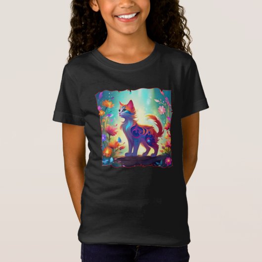 Whimsical Fantasy Cat Tshirt (Voorkant)