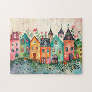 Whimsical Fantasy Cottagecore House Village Legpuzzel