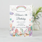 Whimsical Fantasy Creatures Kids Birthday Party Kaart (Staand voorkant)