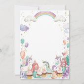 Whimsical Fantasy Creatures Kids Birthday Party Kaart (Achterkant)