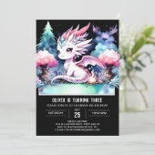 Whimsical Fantasy Dragon Verjaardag Kaart (Staand voorkant)