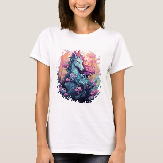 Whimsical Fantasy Eenhoorn T-shirt (Voorkant)