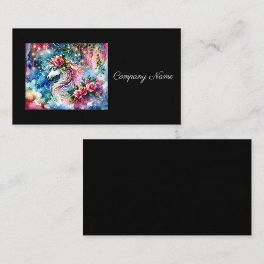 Whimsical Fantasy Eenhoorn Visitekaartje (Voorkant / Achterkant)