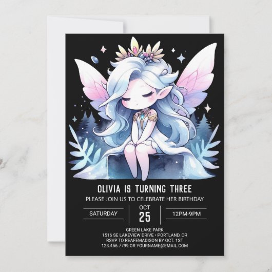 Whimsical Fantasy Fairy Verjaardag Kaart (Voorkant)
