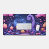 Whimsical Fantasy Forest met gloeiende roze bomen Bureaumat (Keyboard & Muis)