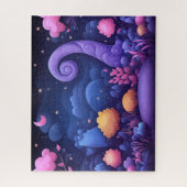Whimsical Fantasy Forest met gloeiende roze bomen Legpuzzel (Verticaal)