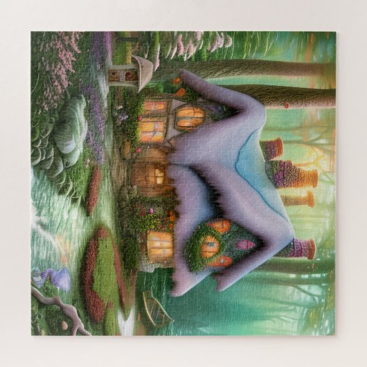 Whimsical Fantasy Forest Shack Puzzle Legpuzzel (Horizontaal)