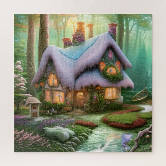 Whimsical Fantasy Forest Shack Puzzle Legpuzzel (Verticaal)