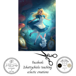 Whimsical Fantasy Girl Falling Through Time Tissuepapier