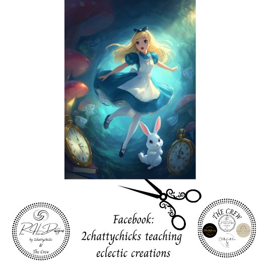 Whimsical Fantasy Girl Falling Through Time Tissuepapier