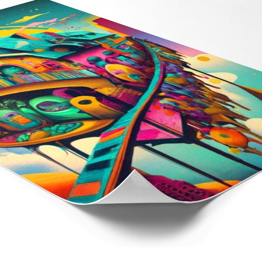 Whimsical Fantasy Kleurrijke Posters Wandkunst (Hoek)