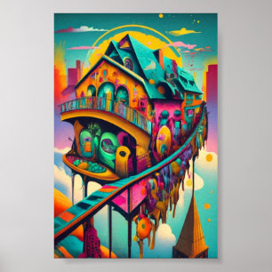 Whimsical Fantasy Kleurrijke Posters Wandkunst